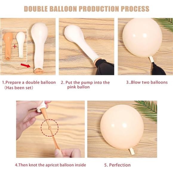 147PCS Double-Stuffed Balloon Garland Kit Rose Gold Balloons Kit Dusty Pink Ball - Picture 5 of 6